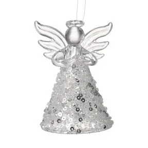 Glass Angel With Sequin Skirt