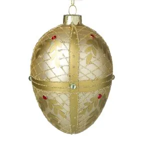 Gold Decorated Glass Hanging Egg
