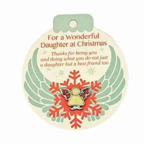 For A Wonderful Daughter at Christmas Pin