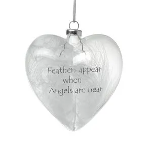 Hanging Glass Feathers Appears Heart