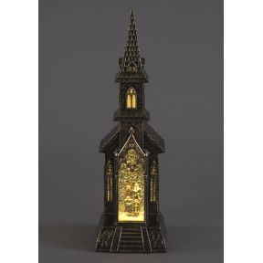 Church with Christmas Choir Water Spinner - 48cm