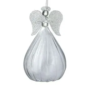 Large Glass Angel With Opaque Skirt