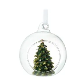 Glass Bauble With Christmas Tree