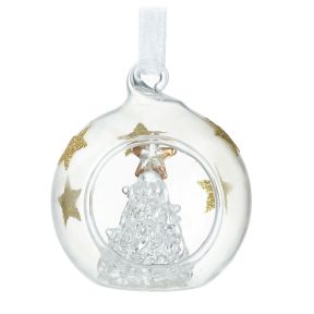 Glass Bauble With Glass Christmas Tree