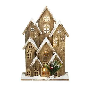 Large Wooden Light Up House