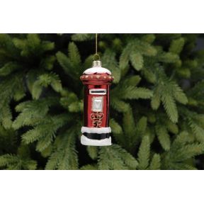 11cm red glass postbox