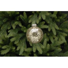 8cm clear glass ball with gold stars inside