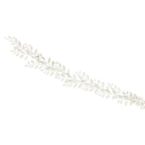 180cm glitter leaf garland - white