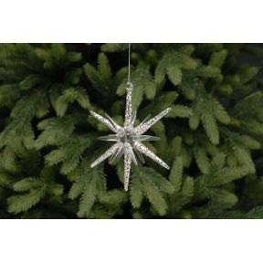 Clear Glass 3D Starburst Tree Decoration