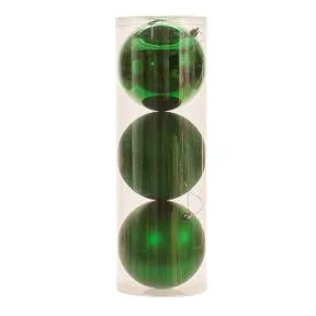 pack 3 x 15cm shiny/matt/glitter balls-rich green