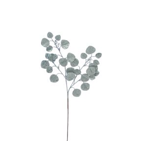 72cm mint blue glitter eucalyptus stem