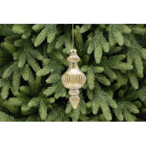 14cm clear with gold leaf glass finial