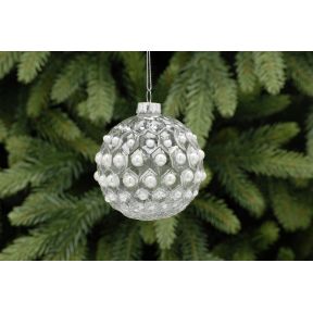 8cm clear with pearls geometric glass ball