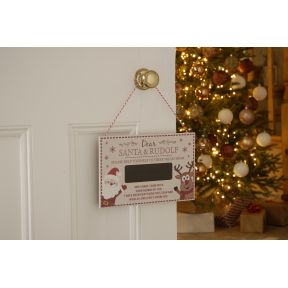 Dear Santa And Rudolph Chalkboard Sign