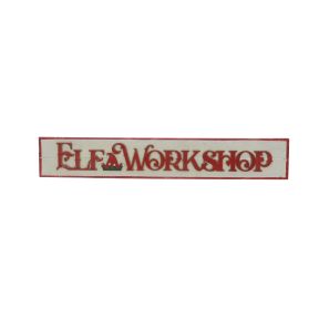 92cm white wooden elf workshop sign