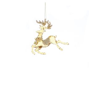 11cm gold glitter reindeer