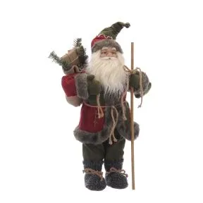 82cm standing red/green santa with fur boots