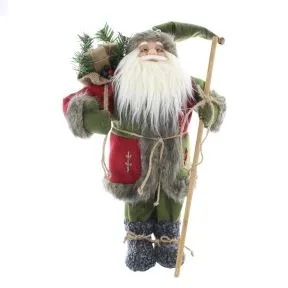Standing Red and Green Rustic Santa