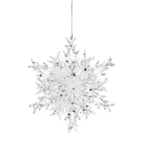 Five Layer Clear And Silver Acrylic Snowflake