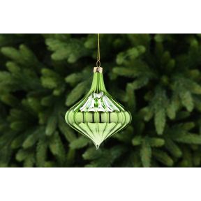 Shiny Green Glass Onion Drop 11cm