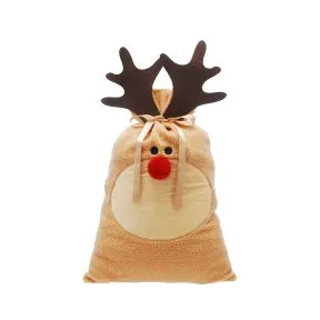 70cm Fluffy Reindeer Christmas Sack