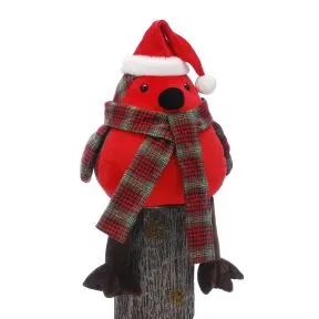 Tartan robin with red breast door stop