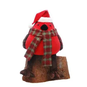 Large tartan robin with red breat display