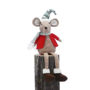 Extendable legs Christmas mouse -79cm