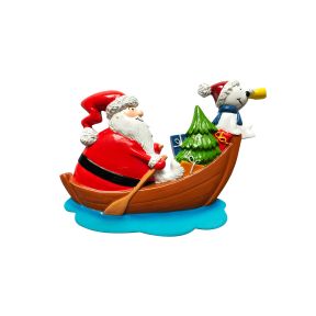 Santa in a boat