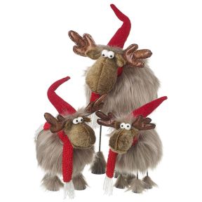 Large Reindeer with Red Hat and Scarf