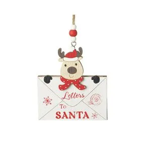 Letters To Santa Hanging Sign - Reindeer Design