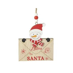Letters To Santa Hanging Sign - Snowman