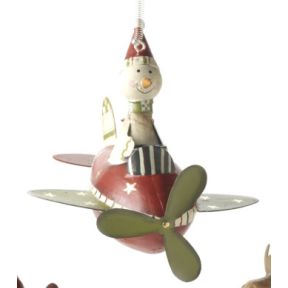 Snowman in His Christmas Plane