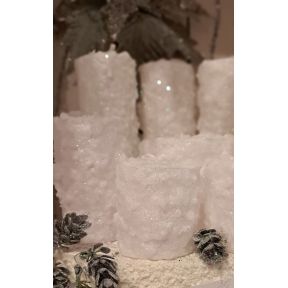 Small Pillar Frosted Candle