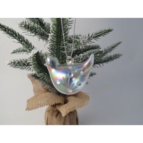 Small glass bird shaped tree decoration.